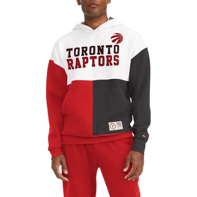 Tommy Jeans White/red Toronto Raptors Andrew Split Pullover Hoodie