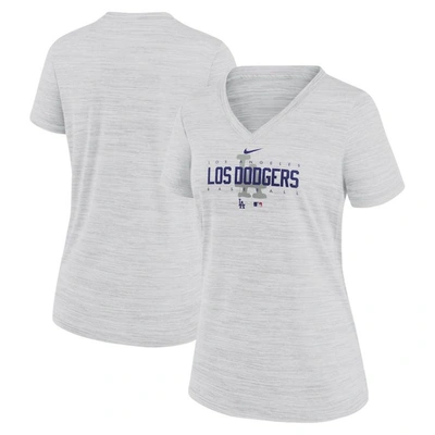 Nike White Los Angeles Dodgers City Connect Velocity Practice Performance V-neck T-shirt