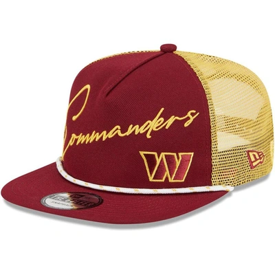 New Era Burgundy Washington Commanders Script Logo Golfer 9fifty Snapback Hat
