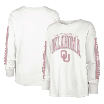 47 ' Cream Oklahoma Sooners Statement Soa 3-hit Long Sleeve T-shirt In White