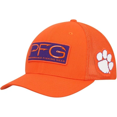 Columbia Orange Clemson Tigers Pfg Hooks Flex Hat
