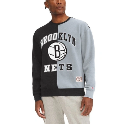 Tommy Jeans Black/white Brooklyn Nets Keith Split Pullover Sweatshirt