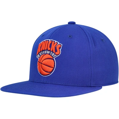 Mitchell & Ness Men's  Blue New York Knicks Hardwood Classics Mvp Team Ground 2.0 Fitted Hat