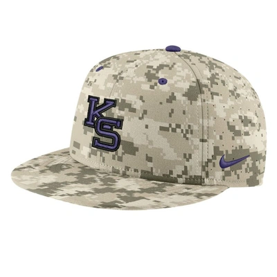 Nike Camo Kansas State Wildcats Aero True Baseball Performance Fitted Hat