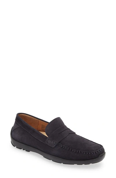 Samuel Hubbard Free Spirit For Him Penny Loafer In Navy Suede