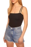 Susana Monaco Double String Tank Top In Black
