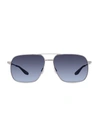 Barton Perreira Sunglasses In Silver Steel Blue