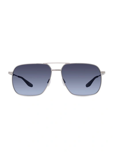 Barton Perreira Sunglasses In Silver Steel Blue