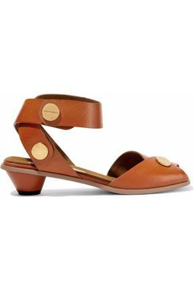 Stella Mccartney Woman Studded Faux Leather Sandals Camel