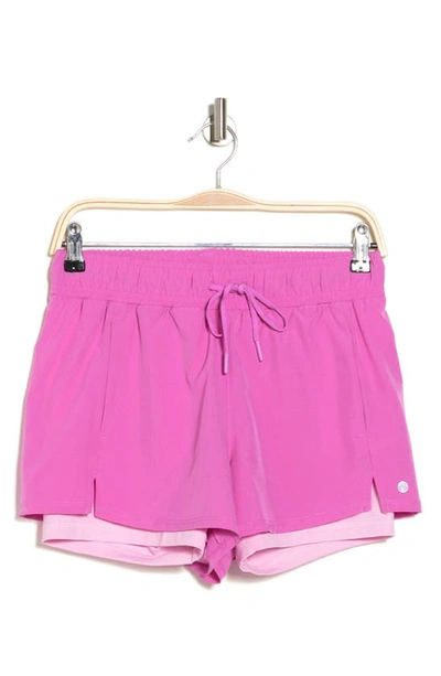 Apana Two-in-one Running Shorts In Aurora Pink/ Iceberry