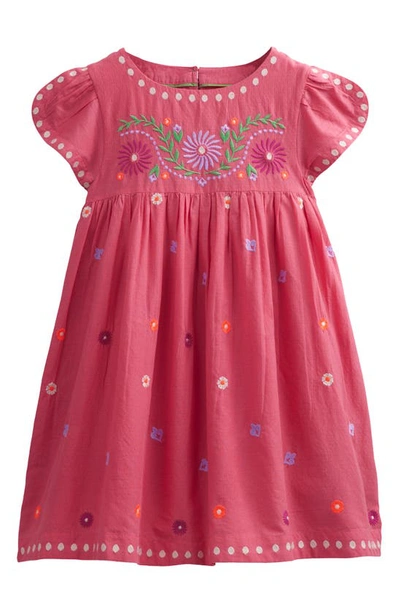 Mini Boden Kids' Embroidered Texture Dress Lollipop Girls Boden