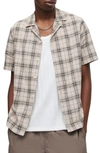 Allsaints Serra Short Sleeve Camp Shirt In Biscuit Taupe