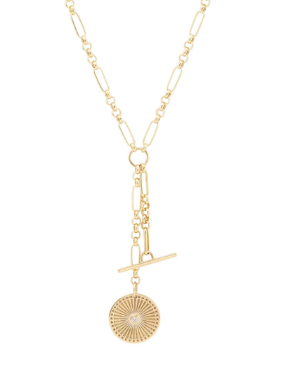 Zoë Chicco Women's Bezel Diamonds 14k Yellow Gold & 0.03 Tcw Diamond Sunbeam Medallion Lariat Necklace
