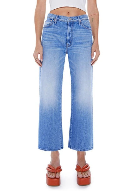 Mother The Dodger High Rise Ankle Wide Leg Jeans In Romaine Calm In Blue