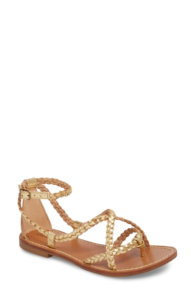 Soludos Amalfi Braided Metallic Sandal In Gold Leather ModeSens
