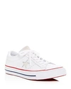 Converse Women's One Star Leather Lace Up Sneakers In White/ Gym Red