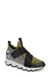 Sorel Kinetic Sneak High Top Sneaker In Olive Drab/ White