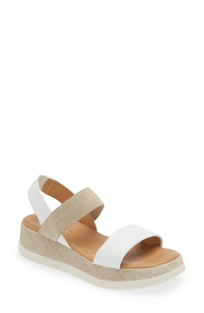 The Flexx Tony Wedge Sandal In White/ White ModeSens