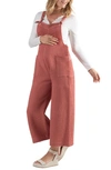 Cache Coeur Maya Organic Cotton Gauze Maternity/nursing Jumpsuit In Terracotta