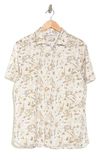 Perry Ellis Slim Fit Short Sleeve Stretch Button-up Shirt In Starfish