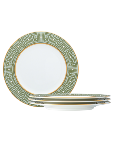 Noritake Infinity 4 Piece Salad Plate Set, Service For 4 In Green Platinum