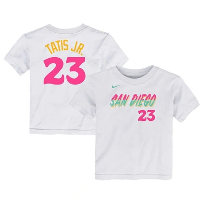 Nike Kids' Toddler  Fernando Tatis Jr. White San Diego Padres 2022 City Connect Name & Number T-shirt