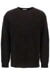 Valentino Cashmere Crewneck Jumper With Stud In Brown