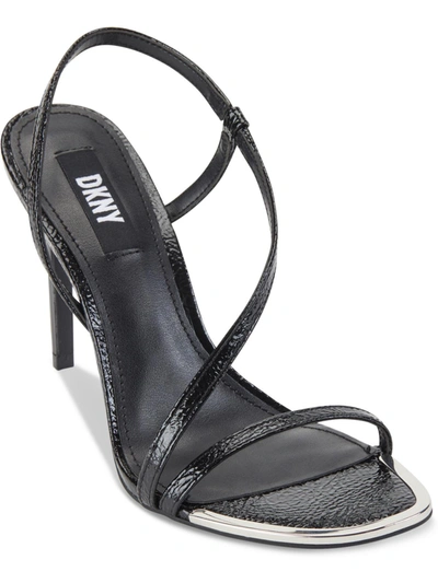 Dkny Danielle Womens Patent Dressy Slingback Sandals In Black