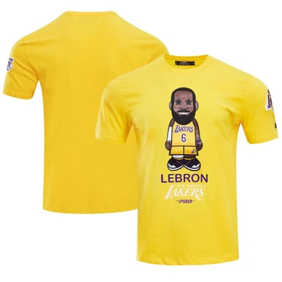 Pro Standard Men's  Lebron James Gold Los Angeles Lakers #6 Caricature T-shirt