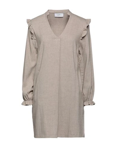 Soallure Woman Mini Dress Beige Size 6 Viscose, Polyester, Elastane