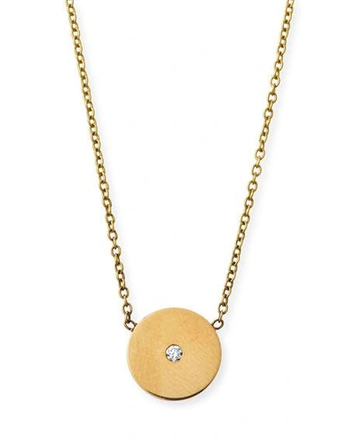 Zoë Chicco 14k Diamond Disc Pendant Necklace In Rose Gold