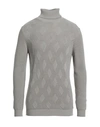 Andrea Fenzi Man Turtleneck Taupe Size Xxl Merino Wool, Acrylic In Grey