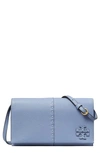 Tory Burch Mcgraw Leather Wallet Crossbody In Blue Wood