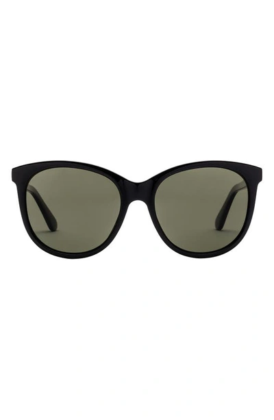 Electric Palm 54mm Cat Eye Polarized Sunglasses In Gloss Black/ Grey Polar