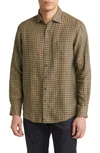 Rodd & Gunn White Pine Avenue Check Linen Button-up Shirt In Grass