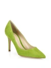 Gianvito Rossi Gianvito Suede Point Toe Pumps In Avocado