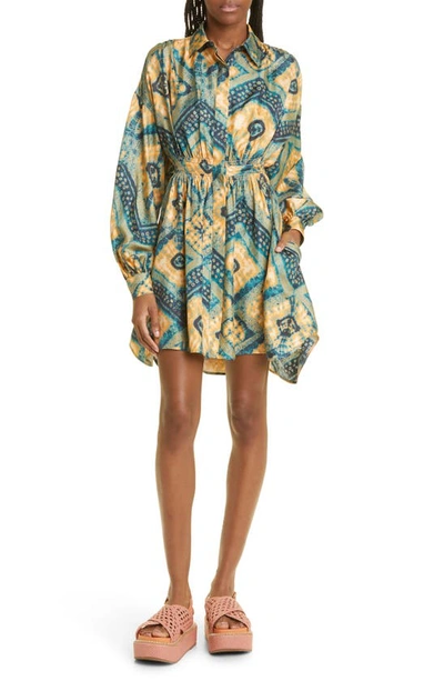 Ulla Johnson Jude Constellation Silk Mini Shirtdress In Multi