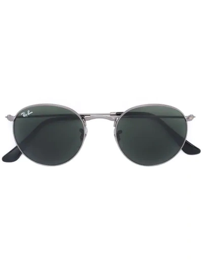 Ray Ban Round Sunglasses In Metallic