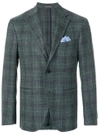 Cantarelli Handkerchief Plaid Fitted Jacket - Green