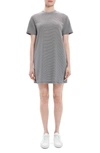 Theory Short-sleeve Knit Mini Shirtdress In Grey