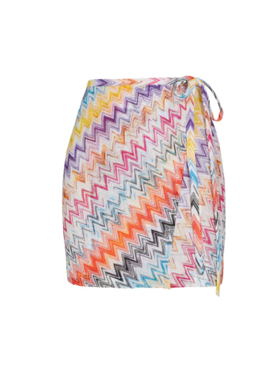 Missoni Zigzag-intarsia Fine-knit Mini Skirt In Multicoloured
