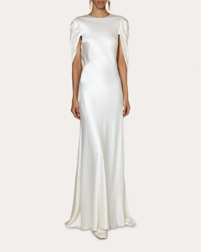 Roksanda Oriana Silk-satin Gown In White