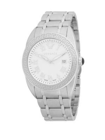 Versace Men's Stainless Steel Chronograph Bracelet Watch In Grey