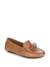 Saks Fifth Avenue Lace-up Leather Driver Shoes In Tan