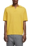 Rag & Bone Zuma Johnny Collar Terry Cloth Polo In Yellow
