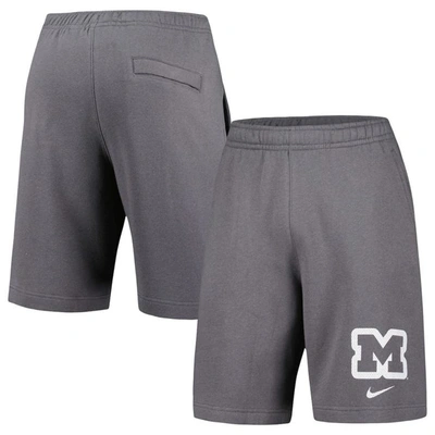 Nike Michigan  Men's College Fleece Shorts In Grey