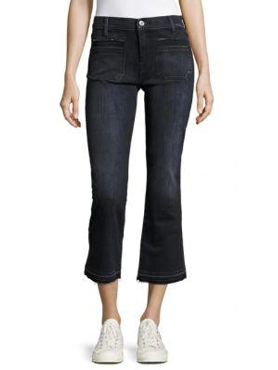 7 For All Mankind Cropped Boot-cut Jeans In Black
