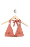 La Blanca Island Goddess Shirred Strap Bikini Top In Cinnamon