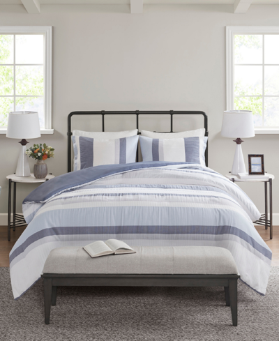 Madison Park Allegany 3 Piece Jacquard Duvet Cover Set Collection Bedding In Blue