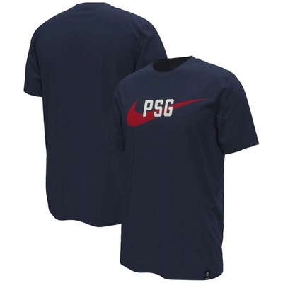 Nike Navy Paris Saint-germain Swoosh T-shirt In Blue